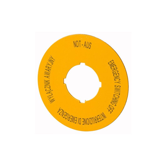 167639 Plaque De Secours En, D = 60 Mm, Jaune, Pl, En, De, It - Eaton