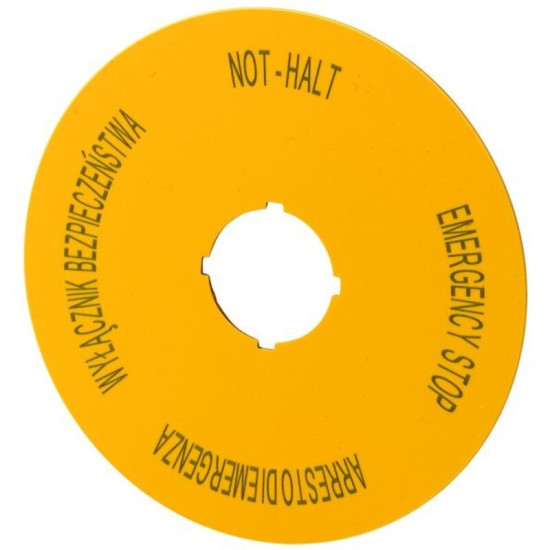 167640 Plaque De Maintien De Secours, D = 90 Mm, Jaune, Pl, En, De, It - Eaton