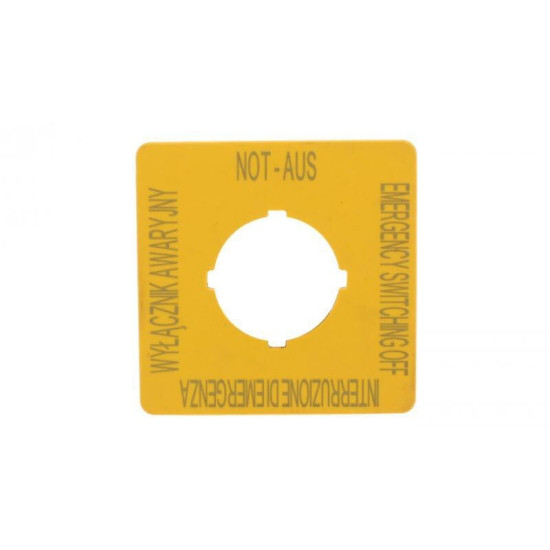 Plaque De Secours Eaton 167643 - Jaune 50x50mm