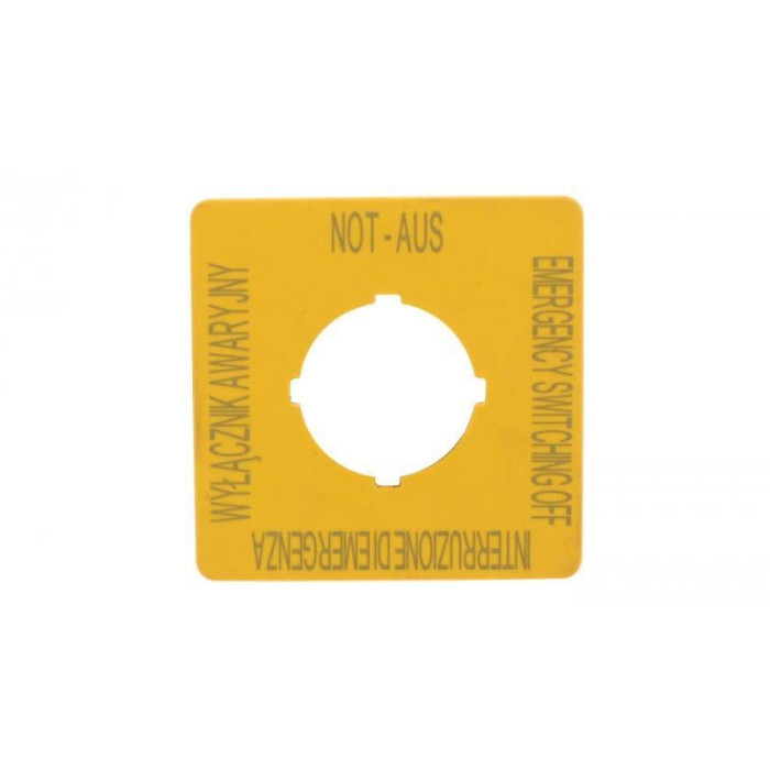 Plaque De Secours Eaton 167643 - Jaune 50x50mm