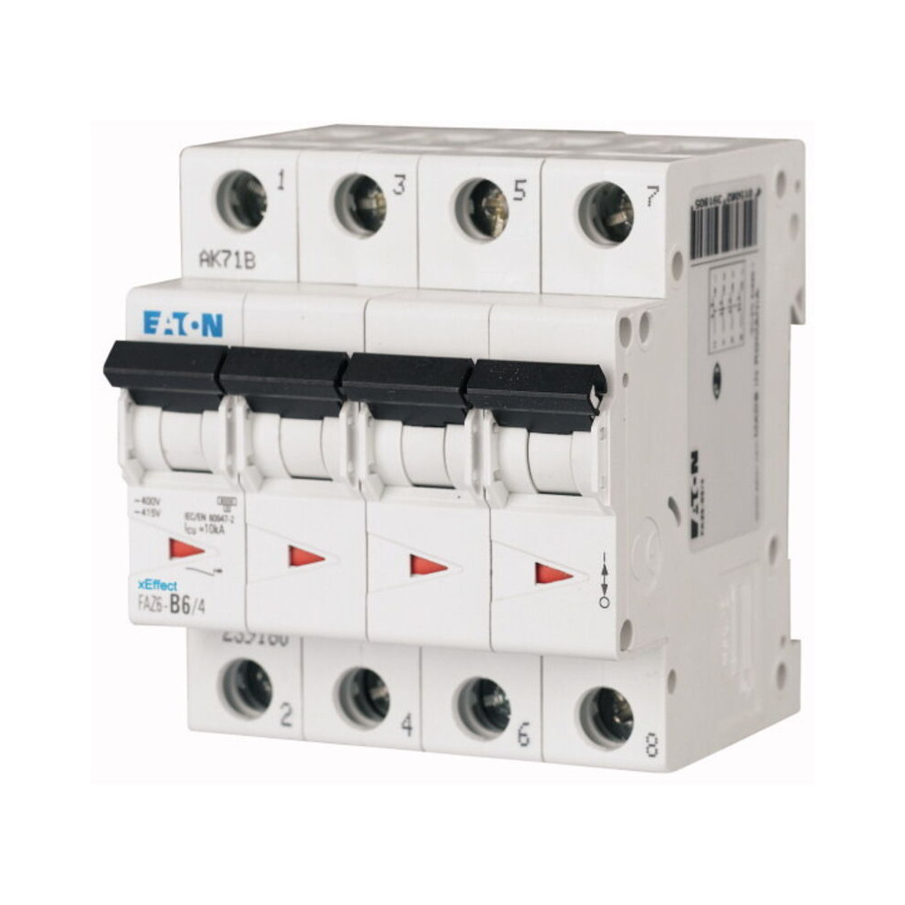 Eaton - Disjoncteur Moeller 4p, 10a, Montage Rail Din ( Prix Pour 1 )