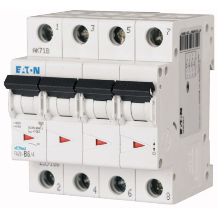 Eaton - Disjoncteur Moeller 4p, 10a, Montage Rail Din ( Prix Pour 1 )