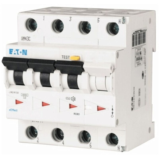 170999 Interrupteur Différentiel/disjoncteur De Protection 4 Pôles 16 A 0.03 A 415 V/ac D986441 - Eaton