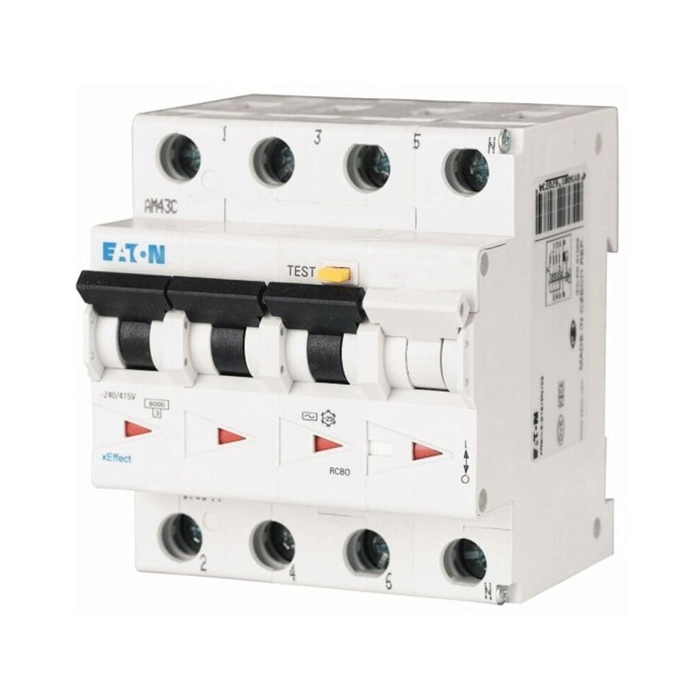 170999 Interrupteur Différentiel/disjoncteur De Protection 4 Pôles 16 A 0.03 A 415 V/ac D986441 - Eaton