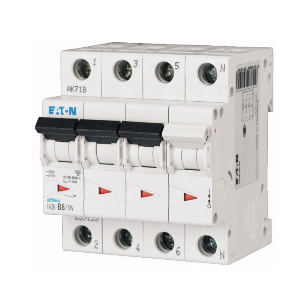 Eaton - Disjoncteur Moeller 3p+n, 4a, Montage Rail Din ( Prix Pour 1 )