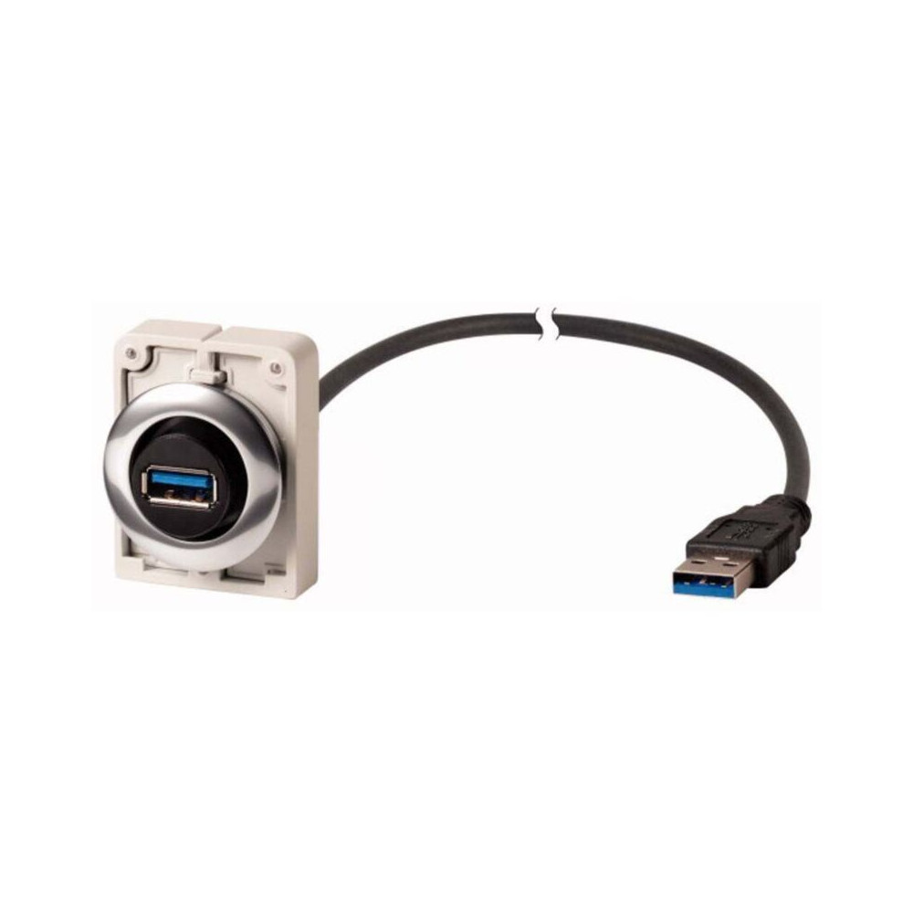 Prise Encastrée, 1,5 M, Câble Confectionné Avec Fiche Mâle Usb 3.0, Type A, Anneau Avant Métallique Embase Femelle M30c-fusb-60 