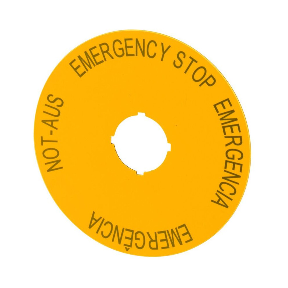 Plaque signalétique M22-XAK2 pour bouton de sécurité avec description