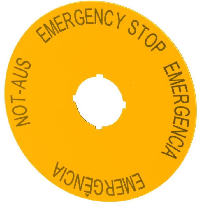 Plaque signalétique M22-XAK2 pour bouton de sécurité avec description