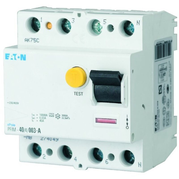 Eaton Protection 235454 Disjoncteur Différentiel 4p 400 V 40 A ''