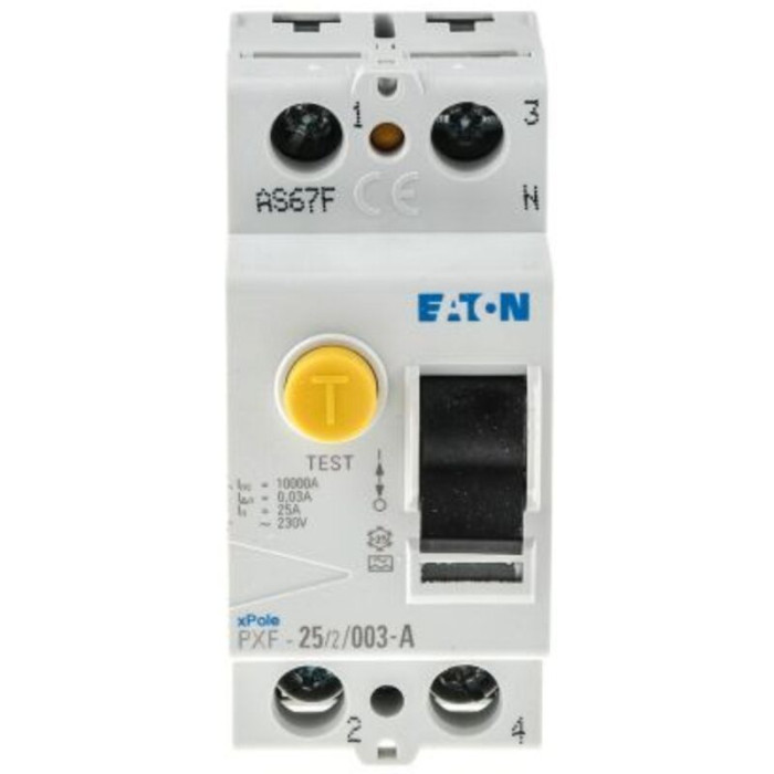 Interrupteur différentiel Eaton pxf-a, 1P+N Pôles, 25A, 30mA, Type a ( Prix pour 1 )