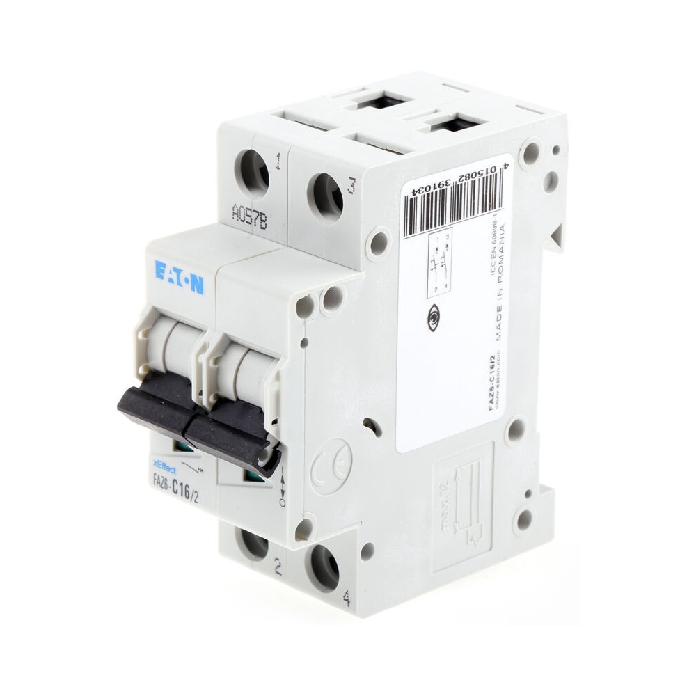 Interrupteur Magnétothermique Eaton 16a 2 Pôles 6 Ka, 2-modules 239103