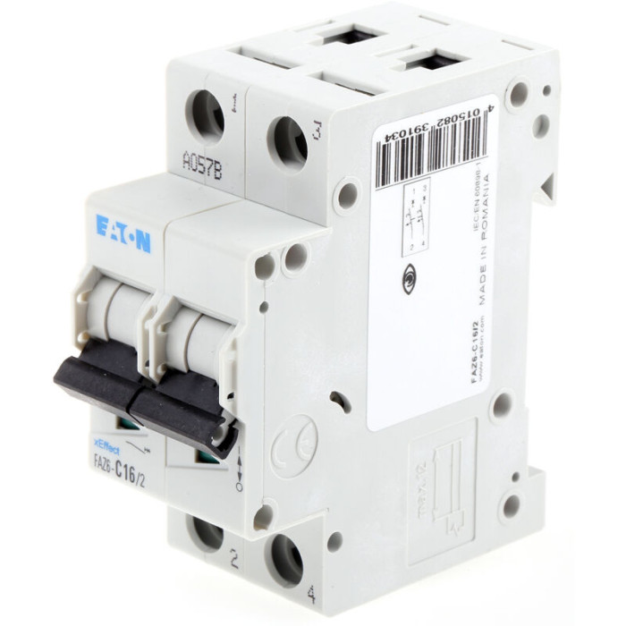 Interrupteur Magnétothermique Eaton 16a 2 Pôles 6 Ka, 2-modules 239103