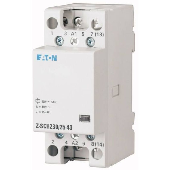 Z-SCH230/25-40 Contacteur d'installation Tension nominale: 230 v, 240 v Courant de commutation (max.): 25 a 4 no - Eaton