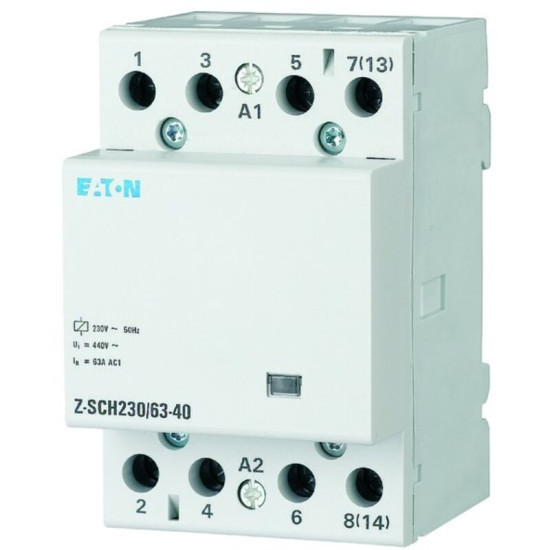 Eaton - Z-sch230/63-40 Contacteur Dinstallation Tension Nominale: 230 V, 240 V Courant De Commutation (max.): 63 A 4 No (t) 1 Pc