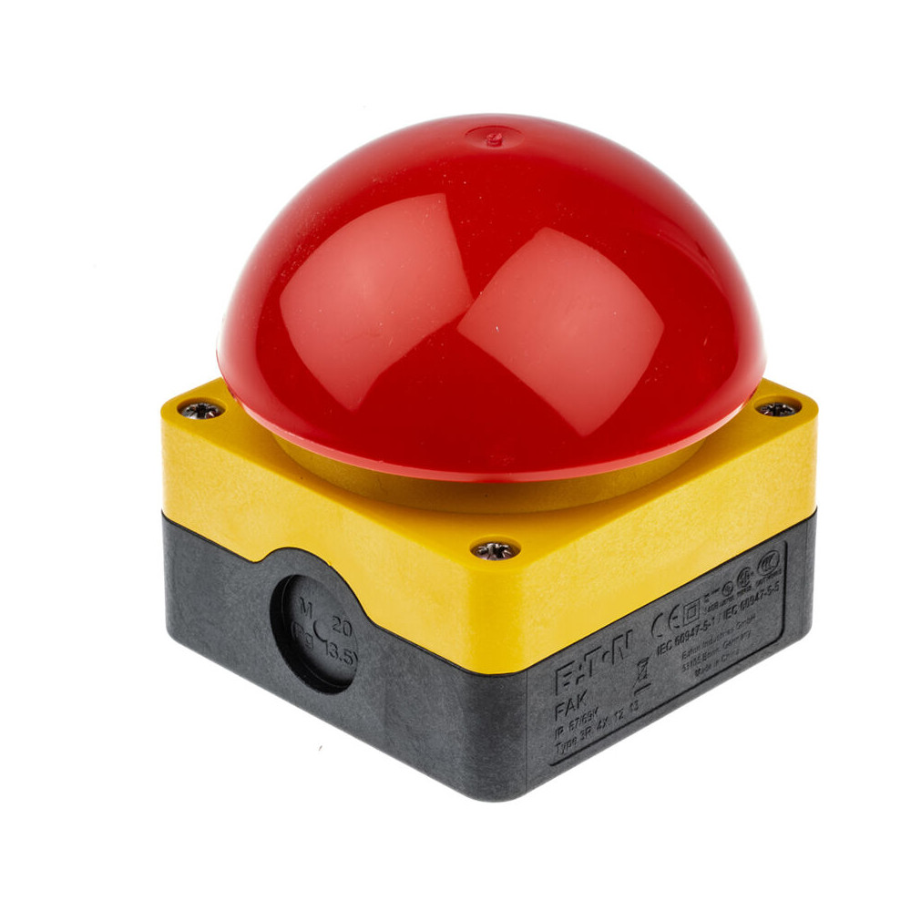 Fak-r/v/kc02/iy Interrupteur Champignon Montage En Saillie 2 Nf (r) Ip67/ip69k 1 Pc(s) Y786182 - Eaton