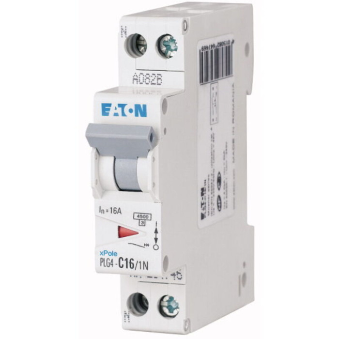 Disjoncteur Eaton Eaton Moeller 1P+N, 16A, montage rail DIN ( Prix pour 1 )