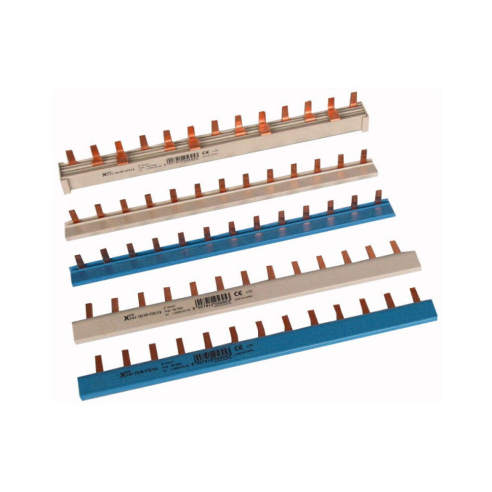 Rail de phase 1Ph, 10qmm, coudé bleu, Stylet, 13 modules (000264919)