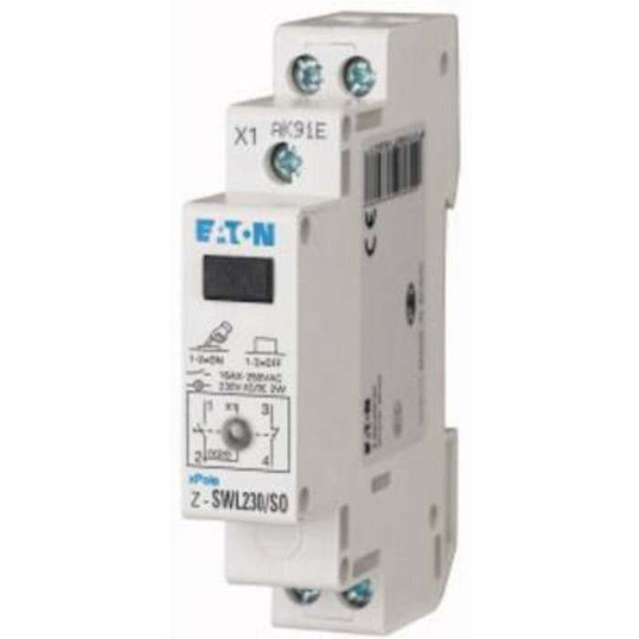 Eaton - 276307 interrupteur, led, 230 ac/dc, 1S + 1Ö, 16 a, orange