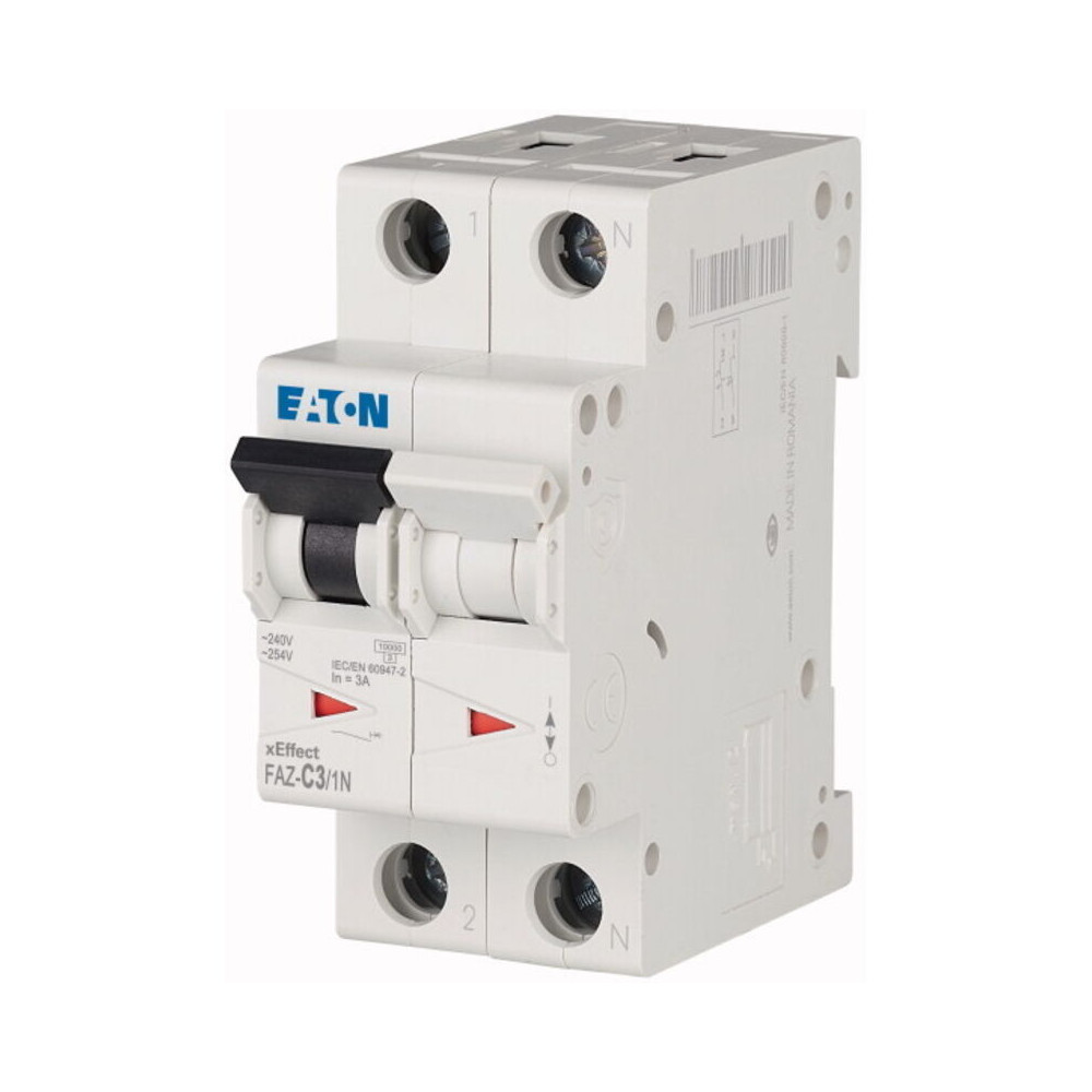 Disjoncteur Eaton Eaton Moeller 1p+n, 3a, Pouvoir De Coupure 10 Ka, Montage Rail Din ( Prix Pour 1 )