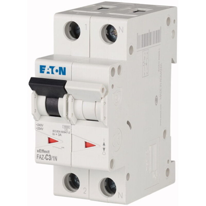 Disjoncteur Eaton Eaton Moeller 1p+n, 3a, Pouvoir De Coupure 10 Ka, Montage Rail Din ( Prix Pour 1 )