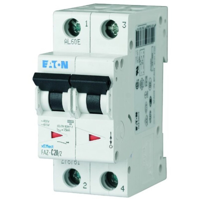 278748 Disjoncteur, 2 A, Lot De 2, C/char - Eaton
