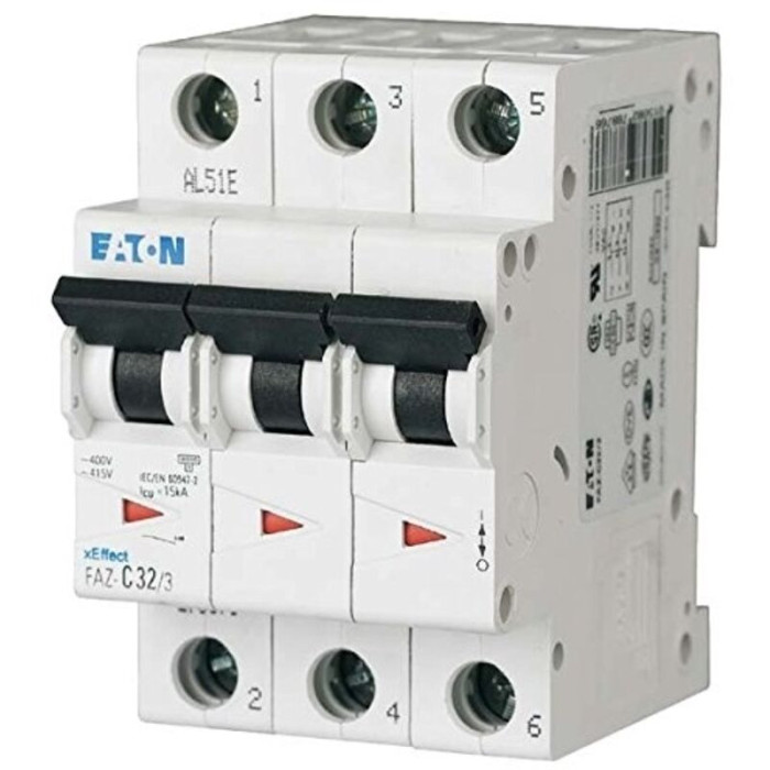 Eaton - Moeller) Mcb Faz-z2/3 2 A, 3p, Disjoncteur Z-char 278921
