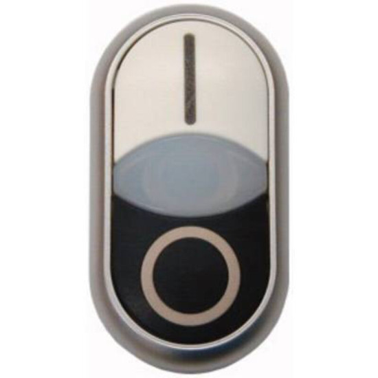 Eaton 284832 Double Bouton, Détecteur De Lumière, Plat I, Blanc, Proximité Haut Noir 0