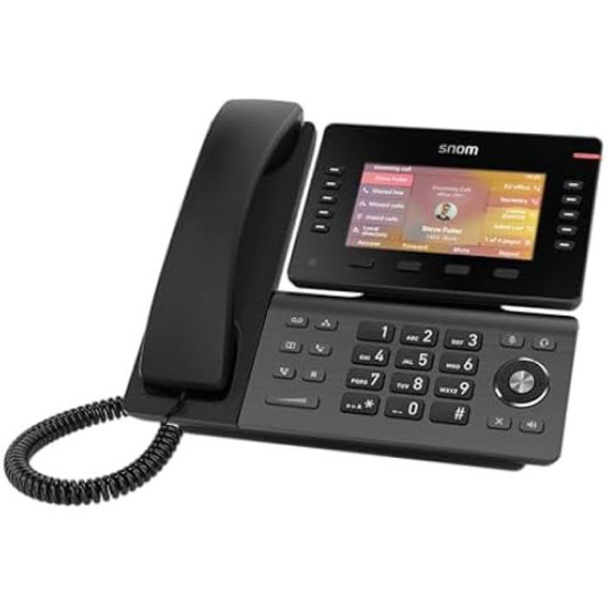 Snom D865 TeLePhone Fixe VoIP avec ECran Couleur IPS 5 Inclinable Wi-FI Bluetooth 5.0 Audio HD Reduction De Bruit Avancee