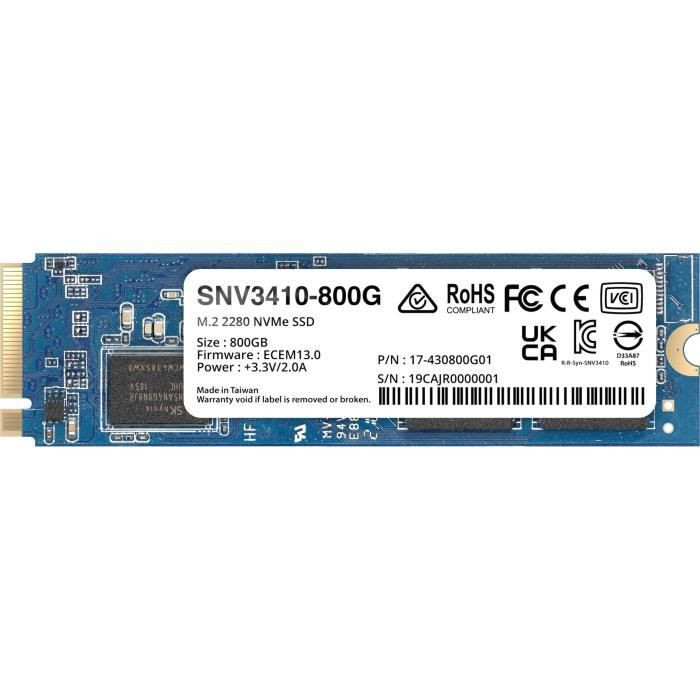 Disque dur SSD Synology SNV3410-800G - 800 Go NVMe