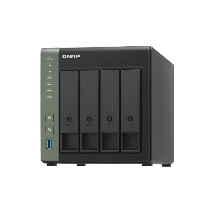 QNAP TS-431X3 NAS Tower Annapurna Labs Alpine AL-314 4 Go DDR3 0 To QNAP Turbo System Noir - Neuf
