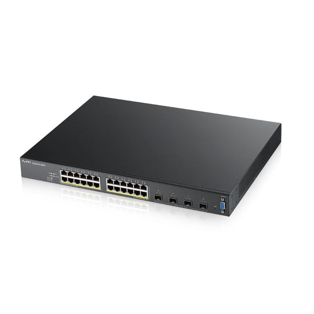 Zyxel XGS2210-28HP Géré L2 Gigabit Ethernet (10/100/1000) Connexion Ethernet, supportant l'alimentation via ce port (PoE) 1U Noi