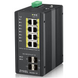 Zyxel Rgs200-12p Géré L2 Gigabit Ethernet (10/100/1000) Connexion Ethernet, Supportant L'Alimentation Via Ce Port (poe) Noir