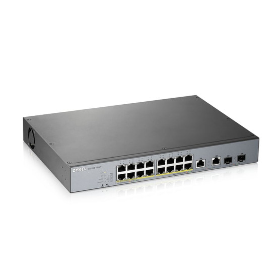 Zyxel GS1350-18HP Géré L2 Gigabit Ethernet (10/100/1000) Connexion Ethernet, supportant l'alimentation via ce port (PoE) Gris - 