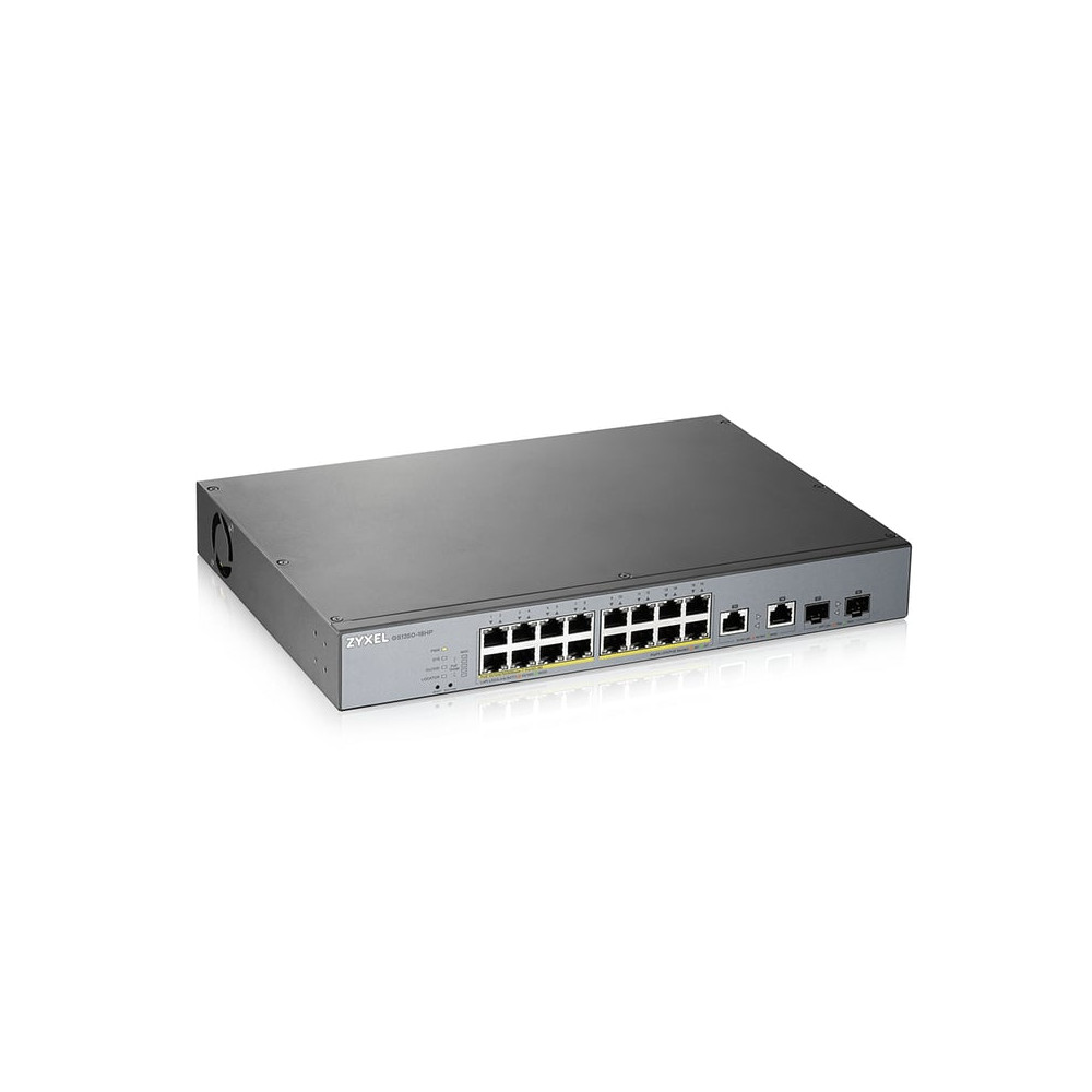 Zyxel GS1350-18HP Géré L2 Gigabit Ethernet (10/100/1000) Connexion Ethernet, supportant l'alimentation via ce port (PoE) Gris - 