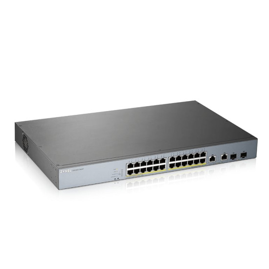 Zyxel GS1350-26HP Géré L2 Gigabit Ethernet (10/100/1000) Connexion Ethernet, supportant l'alimentation via ce port (PoE) Gris - 