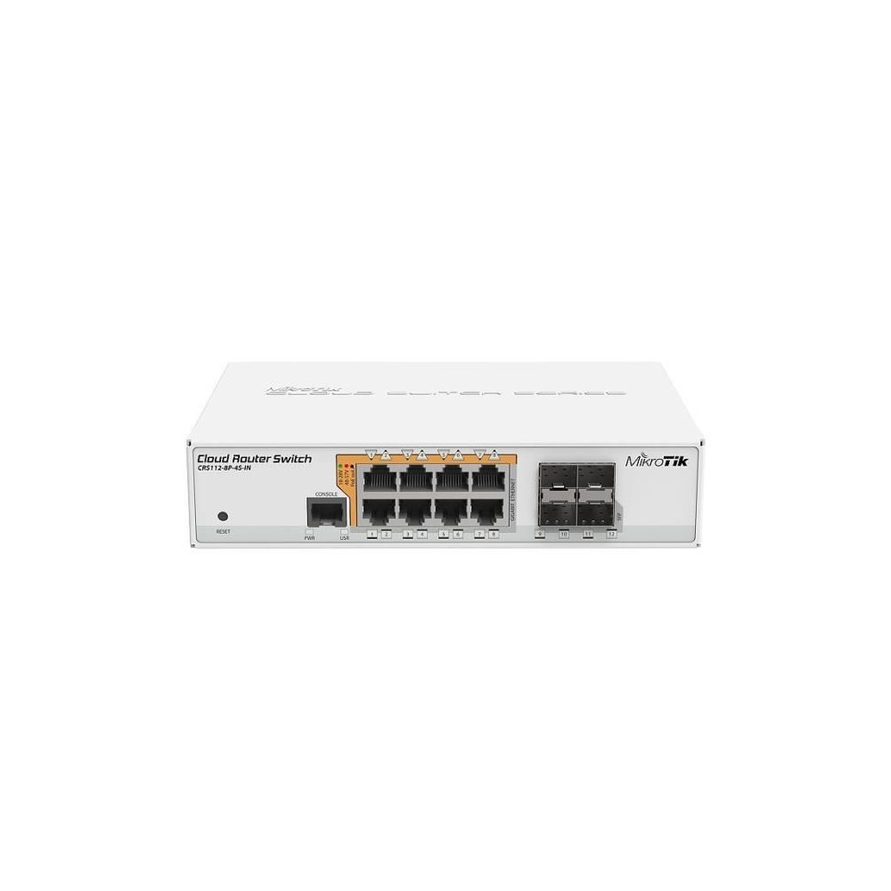 Commutateur réseau - MIKROTIK - CRS112-8P-4S-IN - 8 ports RJ-45 - 4 modules SFP - PoE