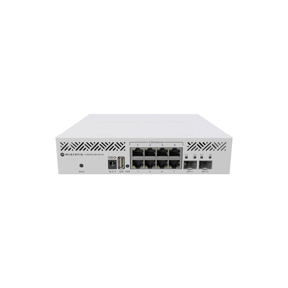 Cloud Router Switch - MIKROTIK - CRS310-8G+2S+IN - 8x 2.5 GbE Ports - 2x 10G SFP+ Ports - Dual-Core ARM CPU