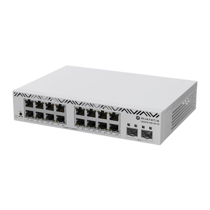Switch Cloud Smart - MikroTik - CSS318-16G-2S+IN - 16x Gigabit - 2x SFP+