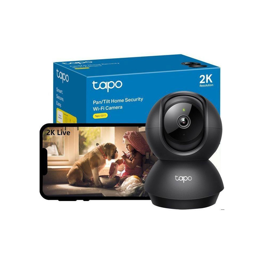 Caméra Surveillance WiFi intérieure 2K(3MP) 360° - TP-Link Tapo C211 - Vision nocturne - Détection de personne - Suivi de mo