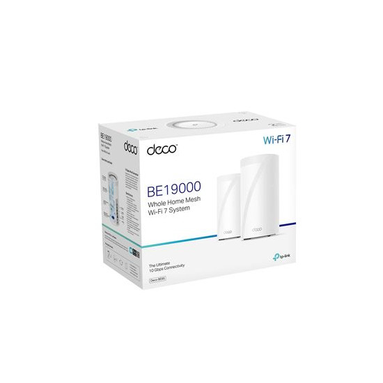 Pack 2 systèmes WiFi 7 Mesh tri-bande 19 Gigabit TP-LINK Deco BE85 Blanc et gris