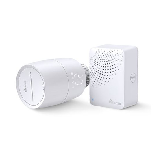 Kit de démarrage TP-LINK Tête de vanne radiateur thermostatique connectée Blanc + Hub Wi-Fi Kasa