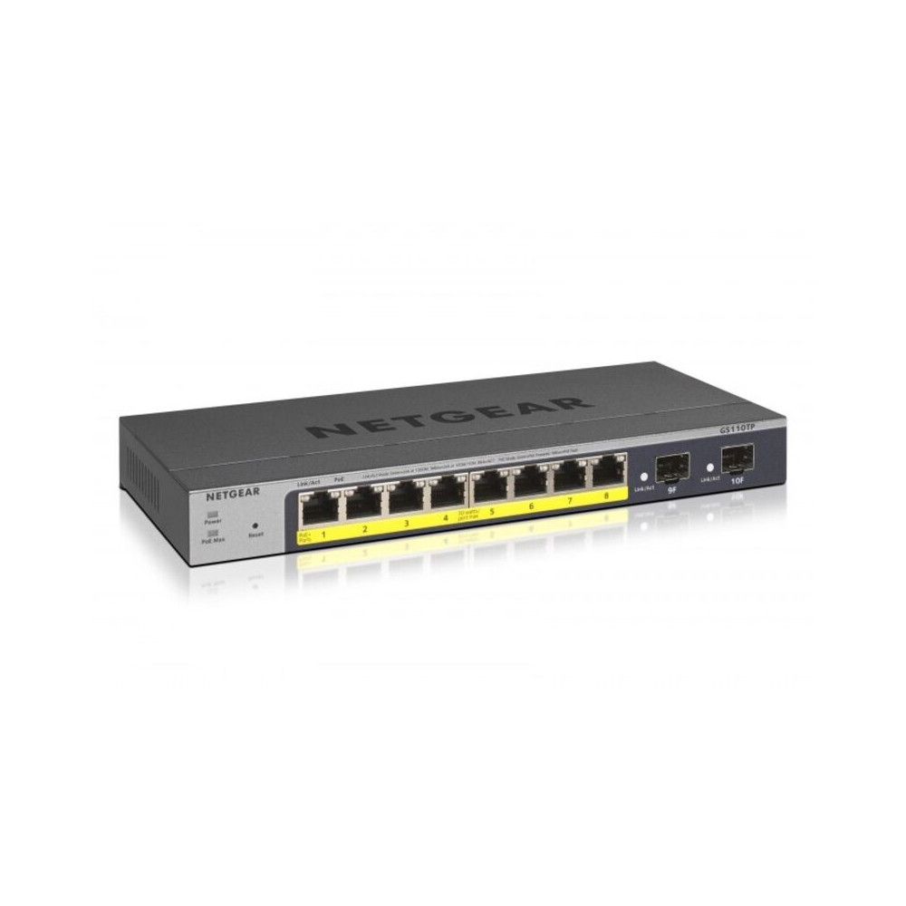 ProSafe GS110TP-300EUS 8x gb-lan, davon 8x PoE+ (55W), 2x sfp - Netgear