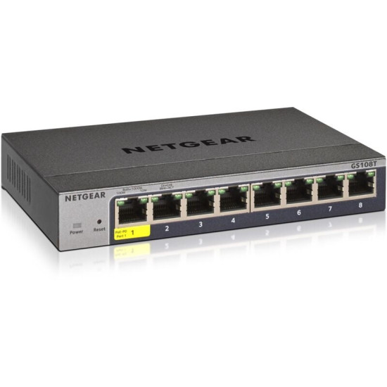 Netgear - GS108Tv3 Géré L2 Gigabit Ethernet (10/100/1000) Gris