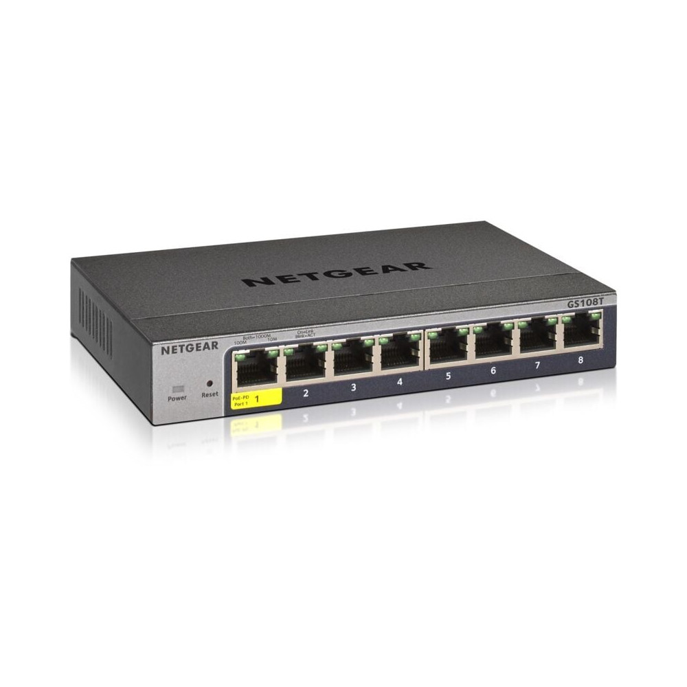 Netgear - GS108Tv3 Géré L2 Gigabit Ethernet (10/100/1000) Gris