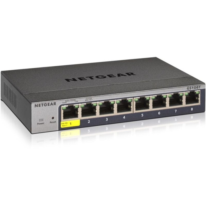 Netgear - GS108Tv3 Géré L2 Gigabit Ethernet (10/100/1000) Gris