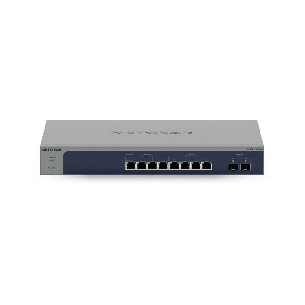 Switch Smart Manageable Pro Netgear 8 ports Ethernet multi-Gigabit/10G avec 2 ports sfp+ (MS510TXM)