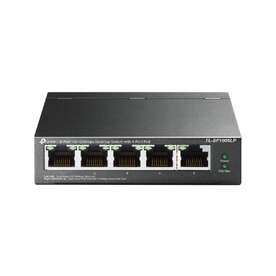 TP-Link TL-SF1005LP - V1 - commutateur - non géré - 5 x 10/100 (4 PoE) - de bureau, fixation murale - PoE (41 W)