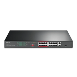 TP-Link JetStream TL-SL1218P - V1 - commutateur - non géré - 16 x 10/100 (PoE+) + 2 x 10/100/1000 + 1 x SFP Gigabit combiné - Mo