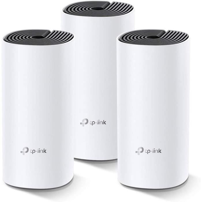 WiFi Mesh AC1200 Mbps - TP-Link Deco M4(3-Pack) - Couverture WiFi jusqu 370 - Ports Ethernet Gigabit - MU-MIMO