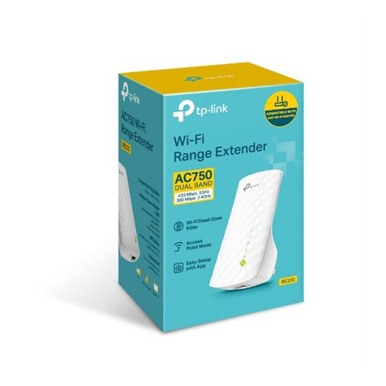Répéteur WfFi 5 bi-bande TP-Link RE220 AC750 Blanc